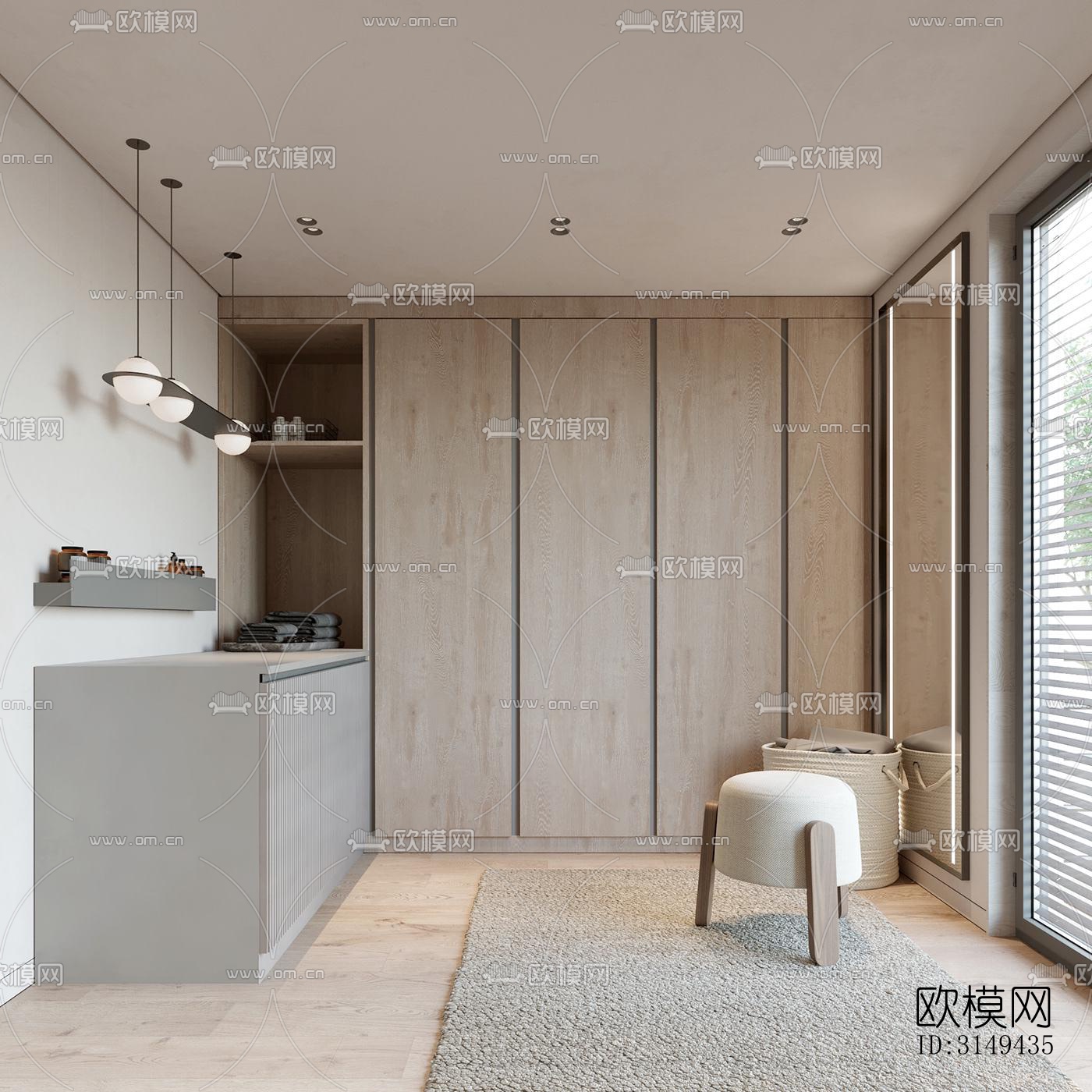 现代平层效果图下载（渲染图15）