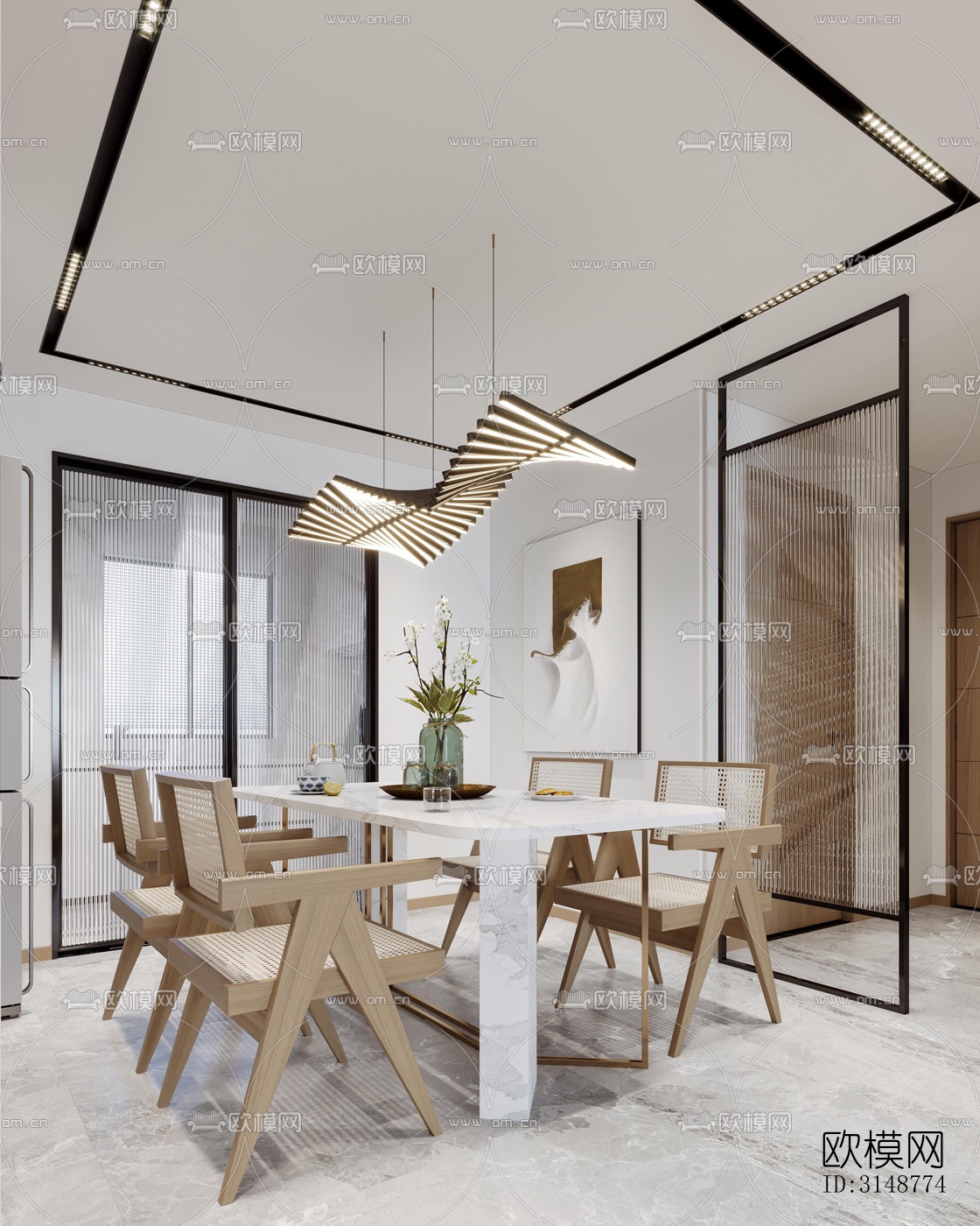 侘寂平层效果图下载（渲染图2）