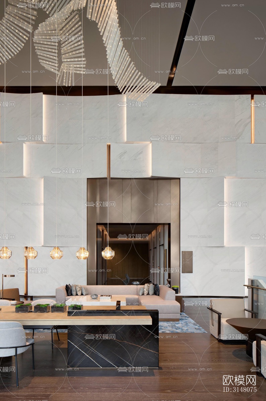 现代酒店民宿效果图下载（渲染图5）