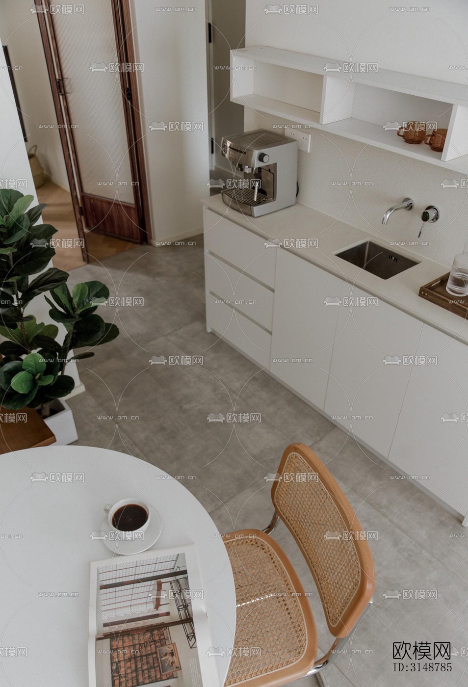 侘寂平层效果图下载（渲染图7）