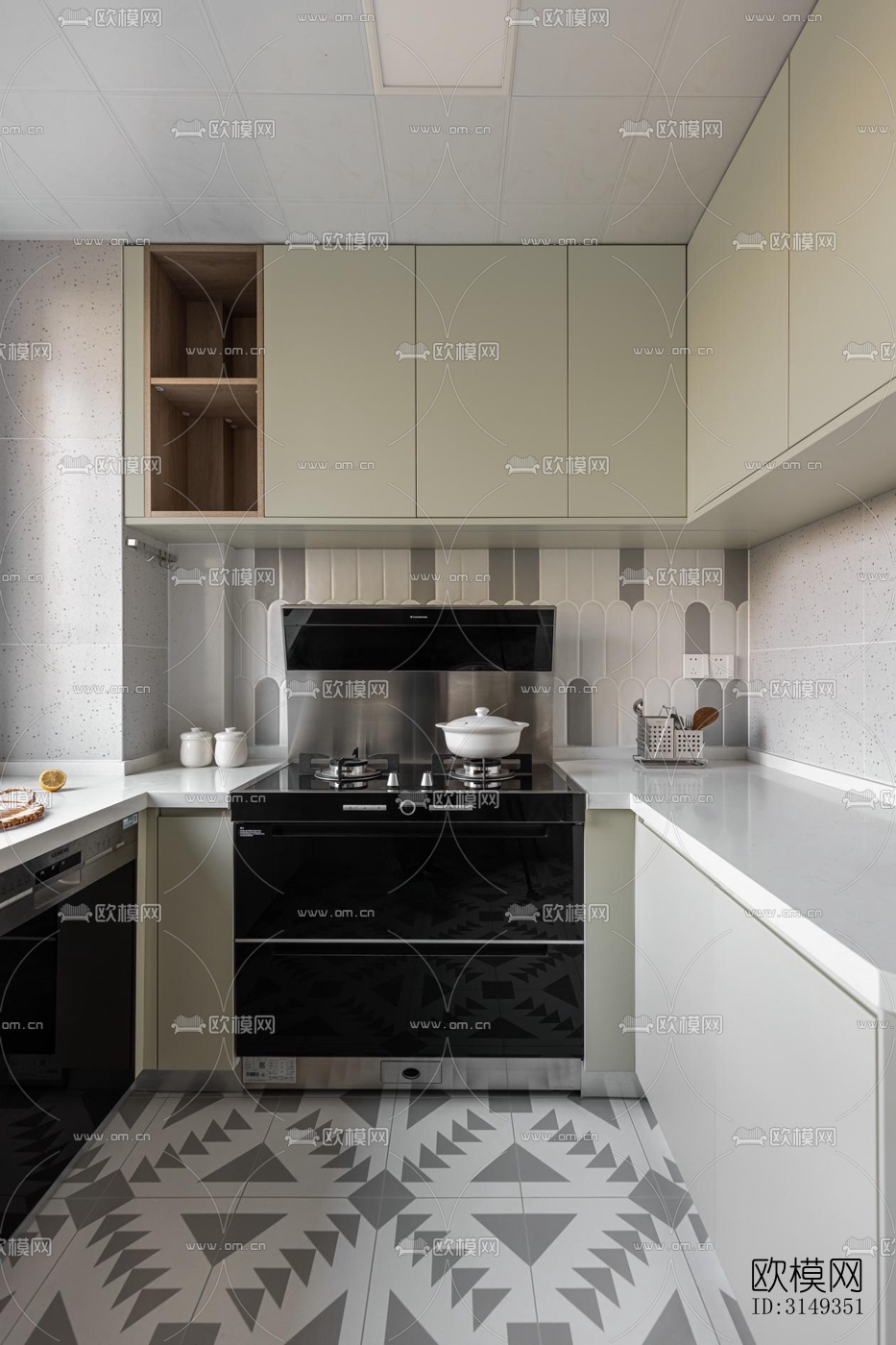 现代平层效果图下载（渲染图13）