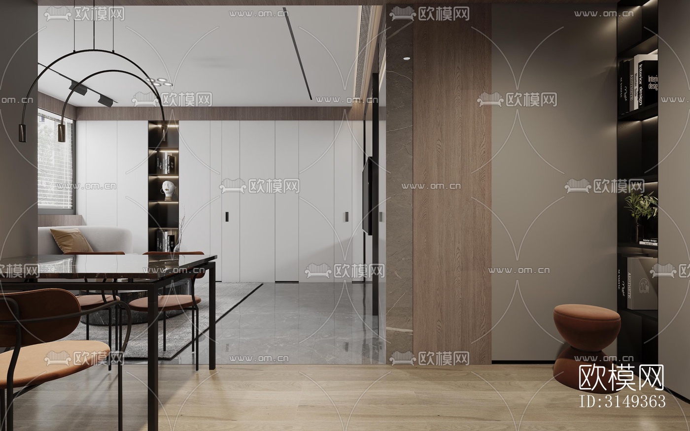 现代平层效果图下载（渲染图2）