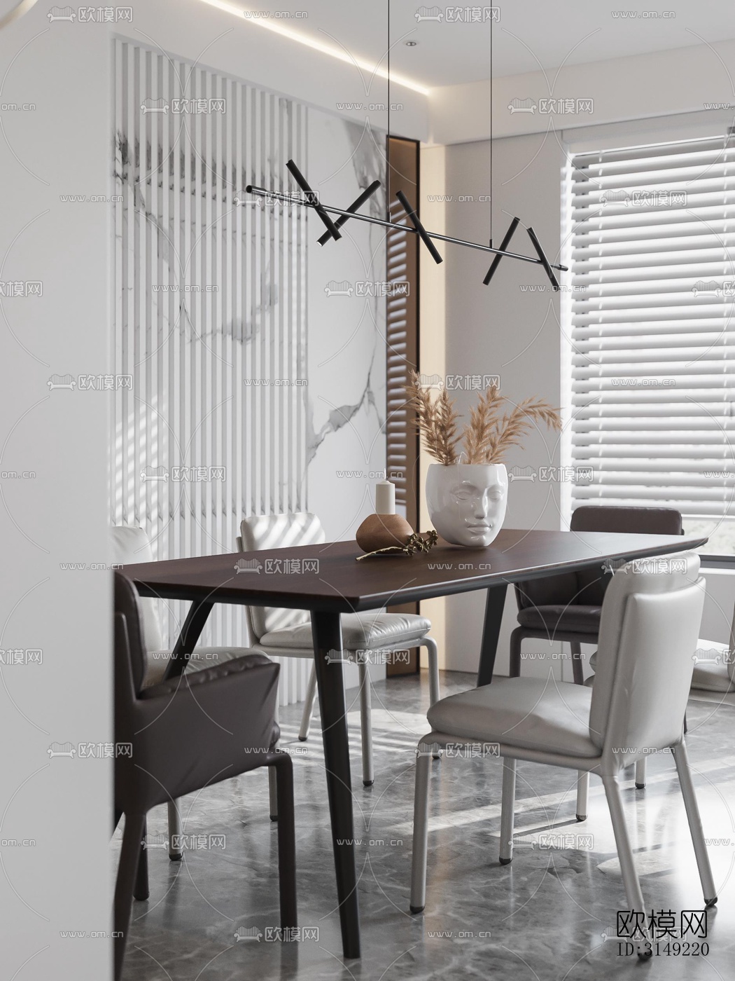 现代平层效果图下载（渲染图6）