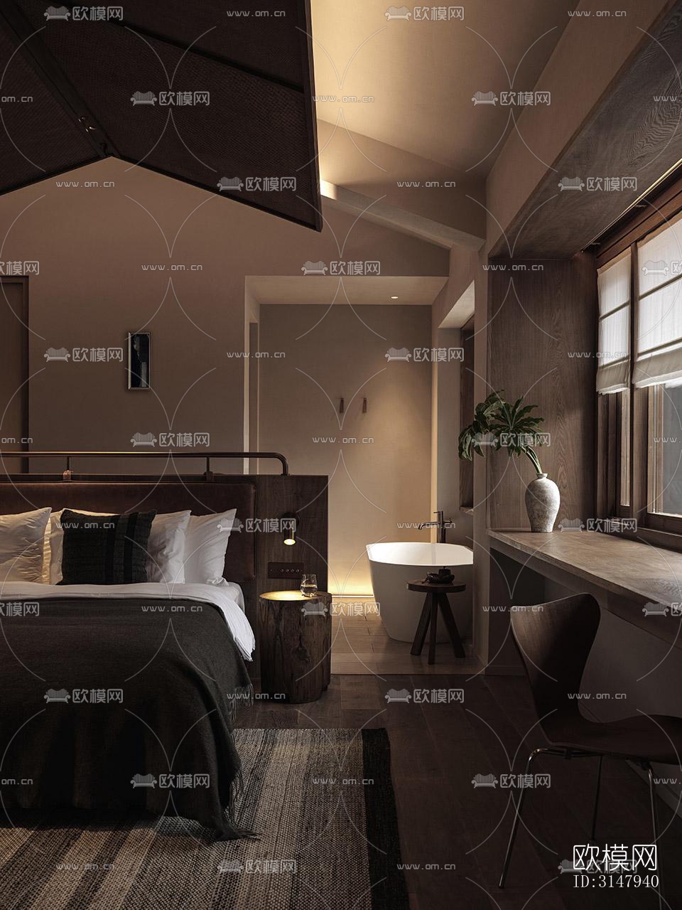 侘寂酒店民宿效果图下载（渲染图13）