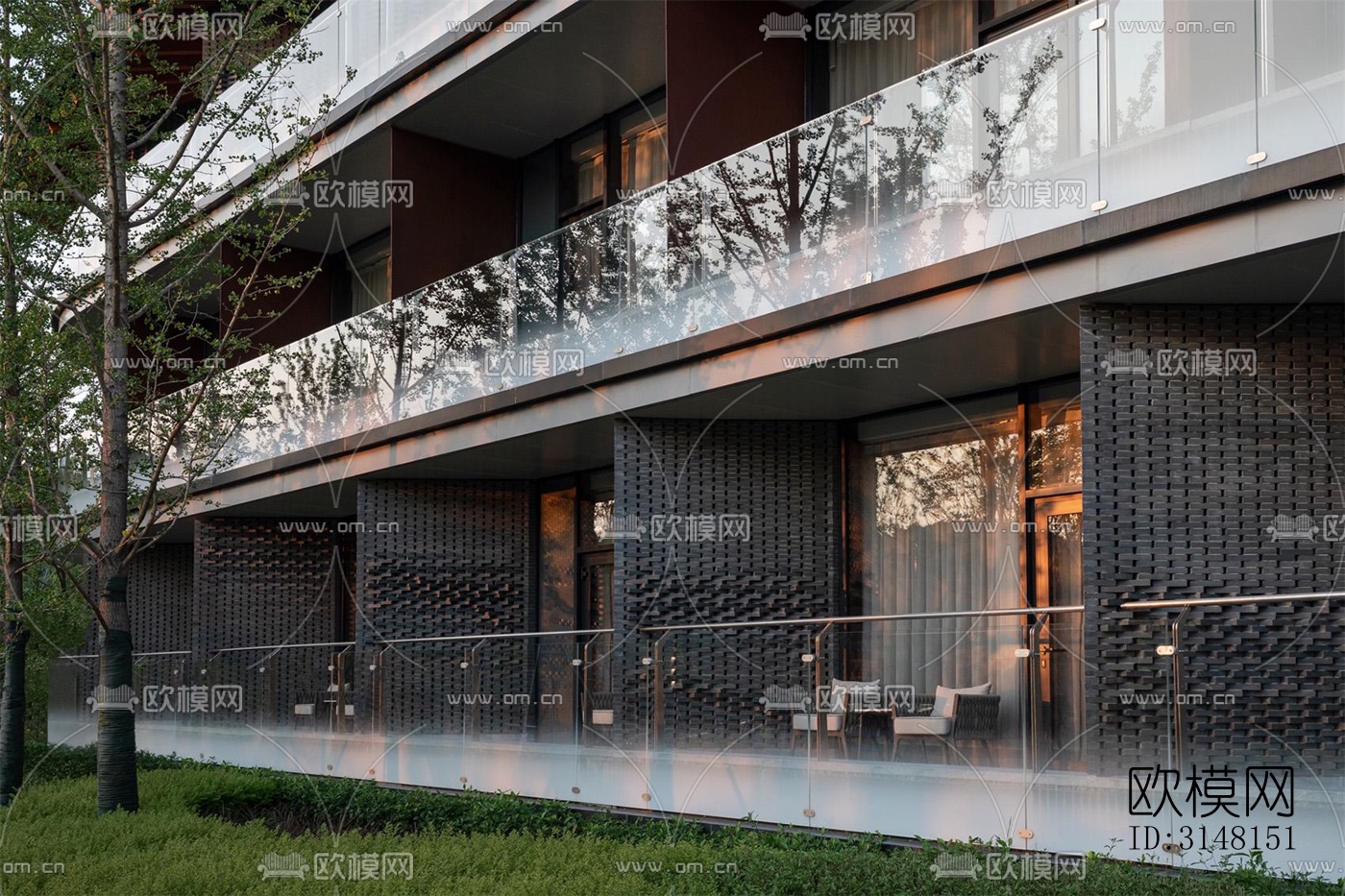 现代酒店民宿效果图下载（渲染图14）