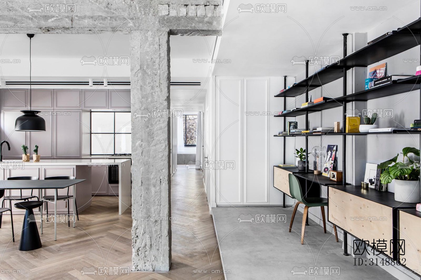 北欧平层效果图下载（渲染图9）