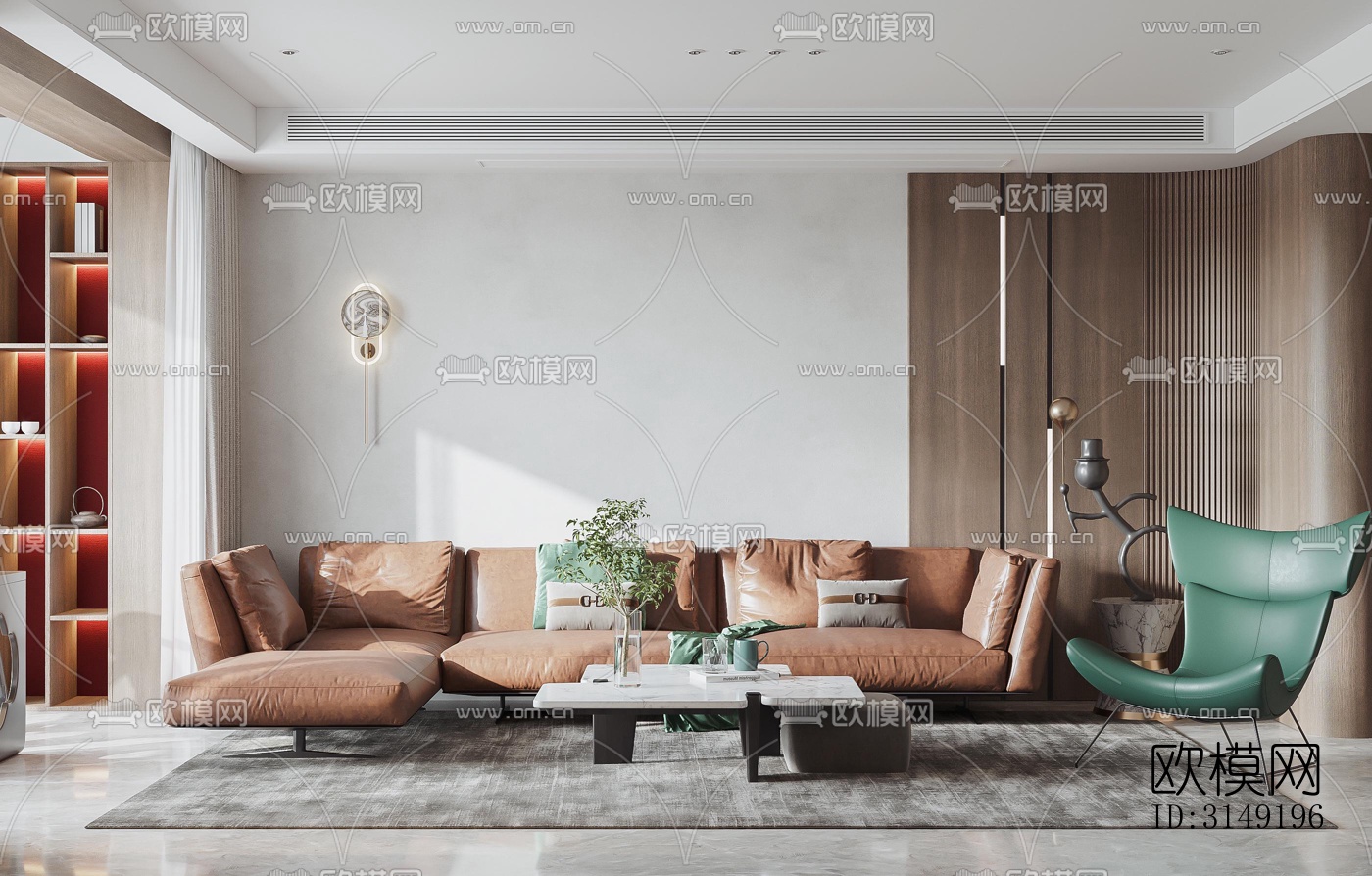 现代平层效果图下载（渲染图17）