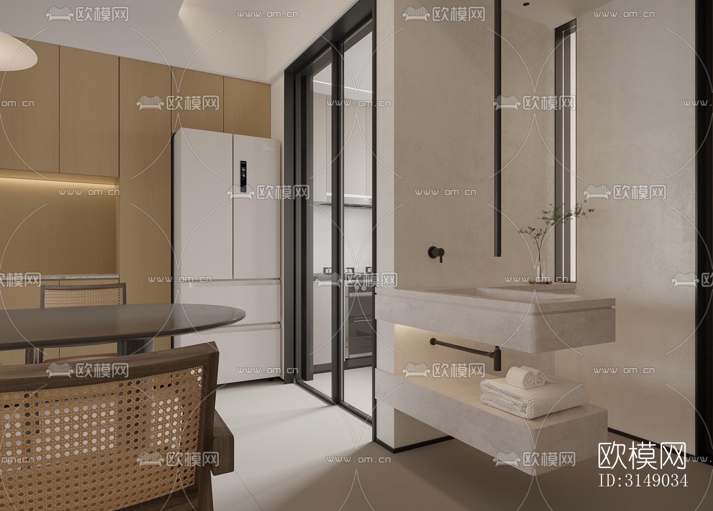 日式平层效果图下载（渲染图8）