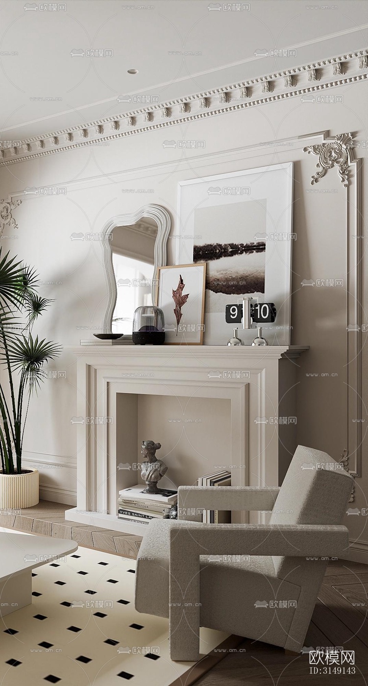 法式平层效果图下载（渲染图4）