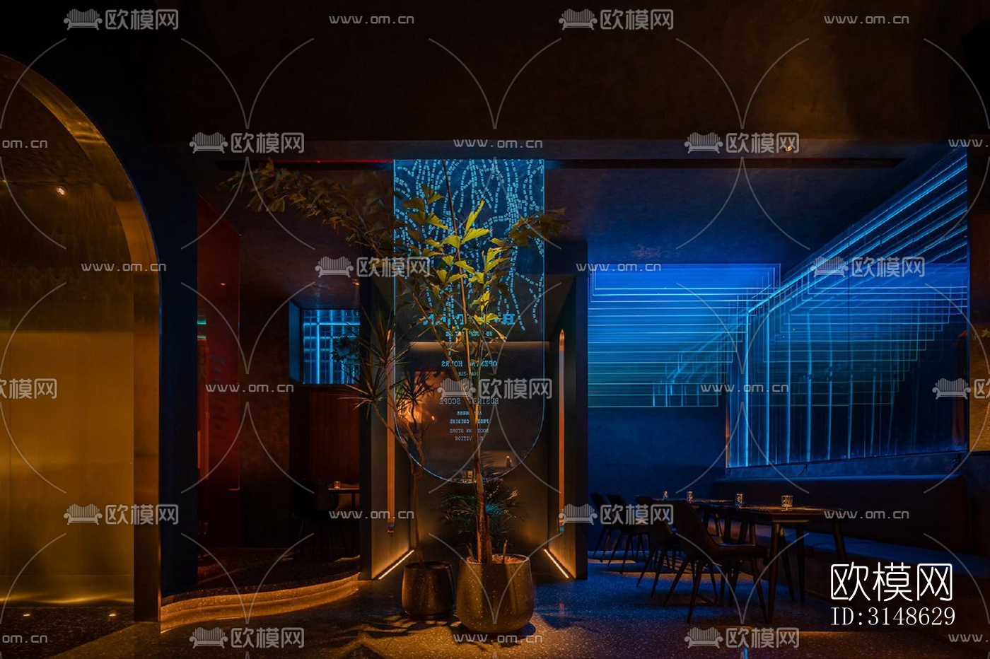 高级灰酒吧效果图下载（渲染图3）