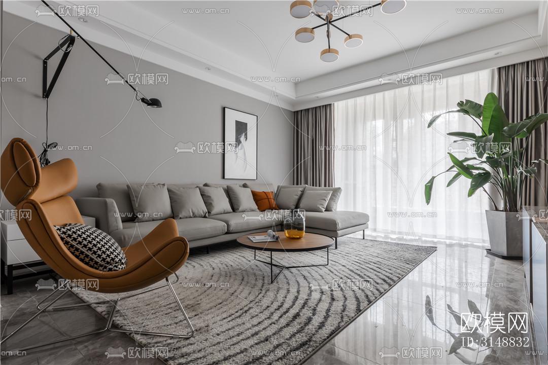 北欧平层效果图下载（渲染图1）