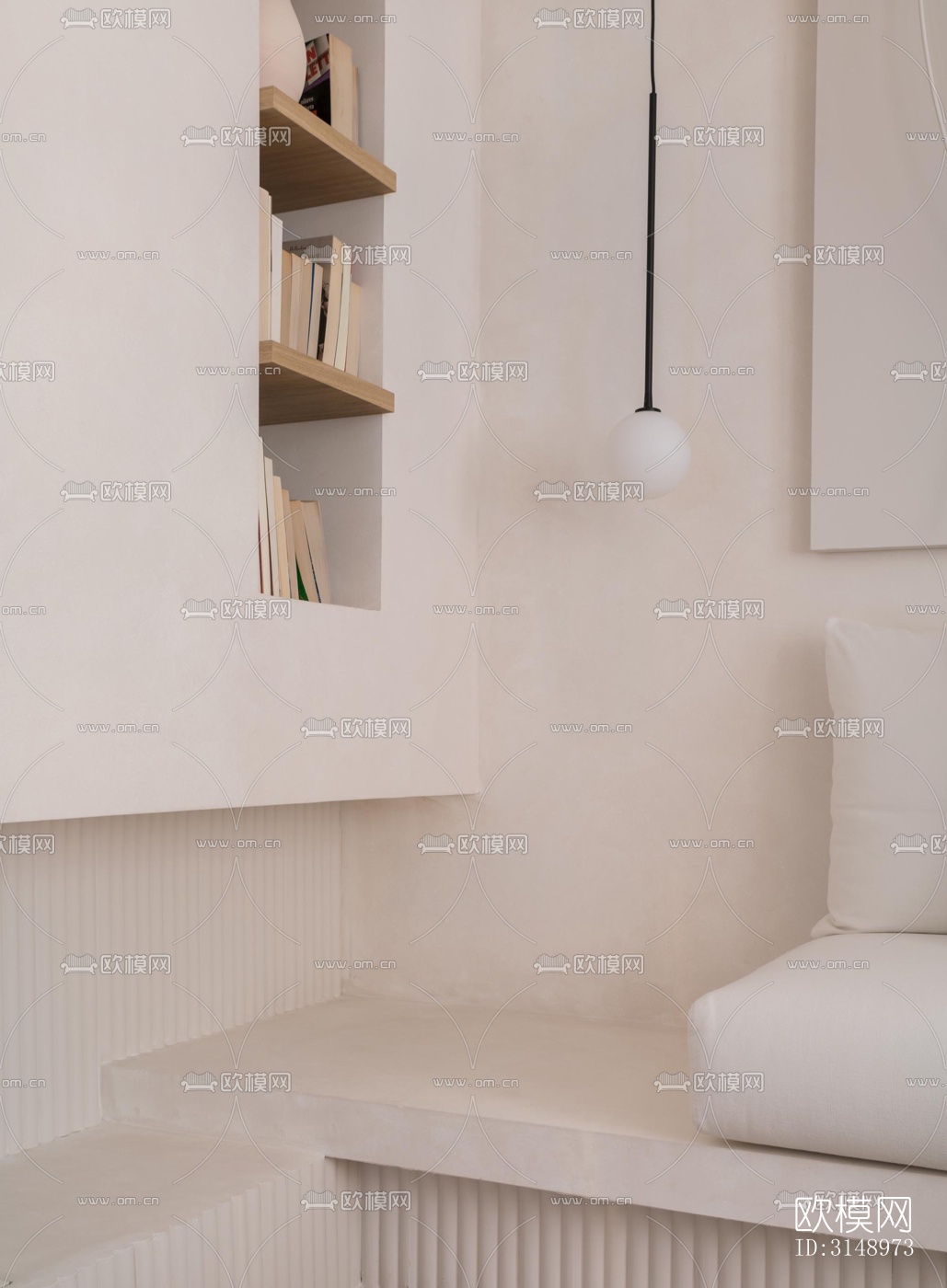 奶油风平层效果图下载（渲染图5）