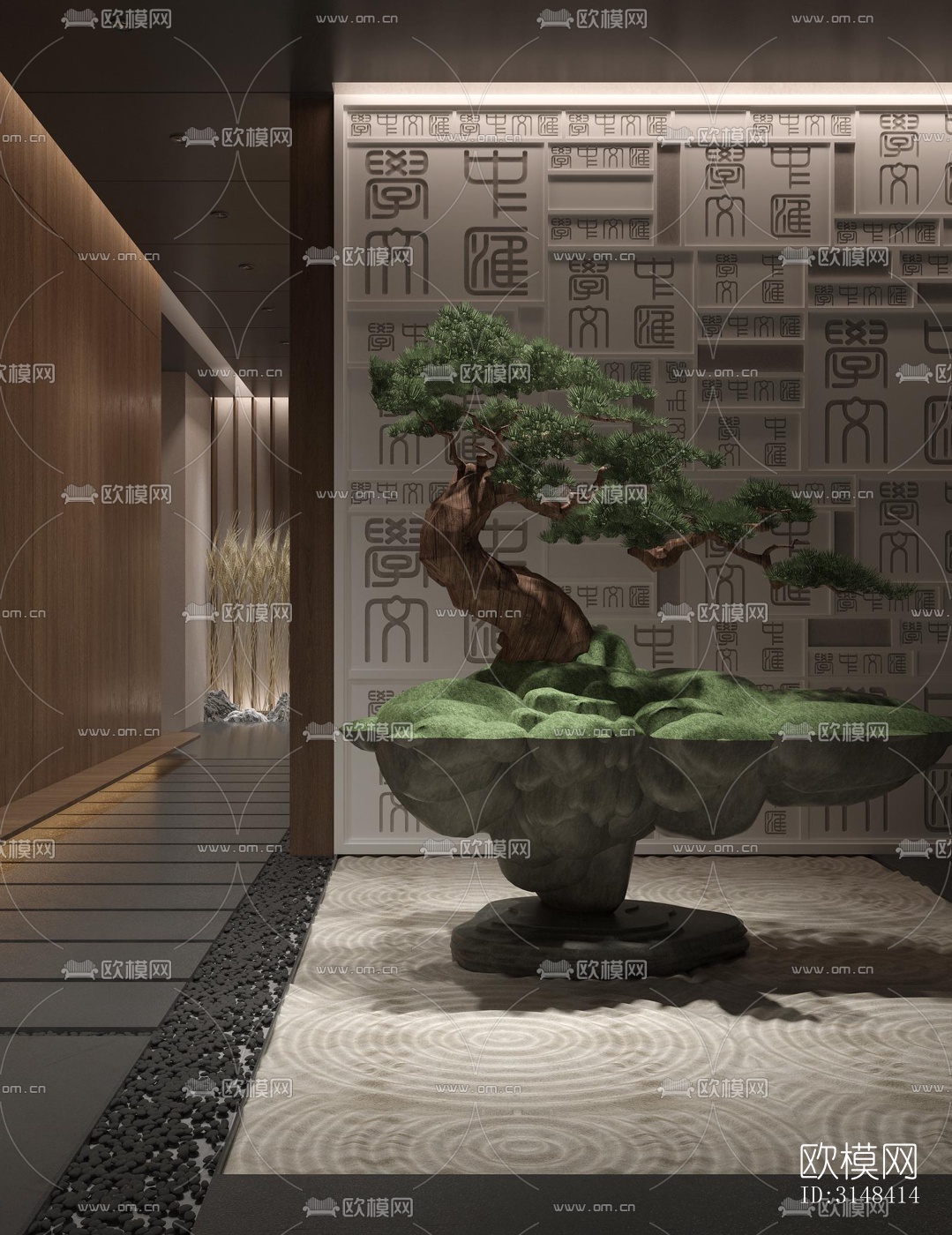 新中式养生会所效果图下载（渲染图4）