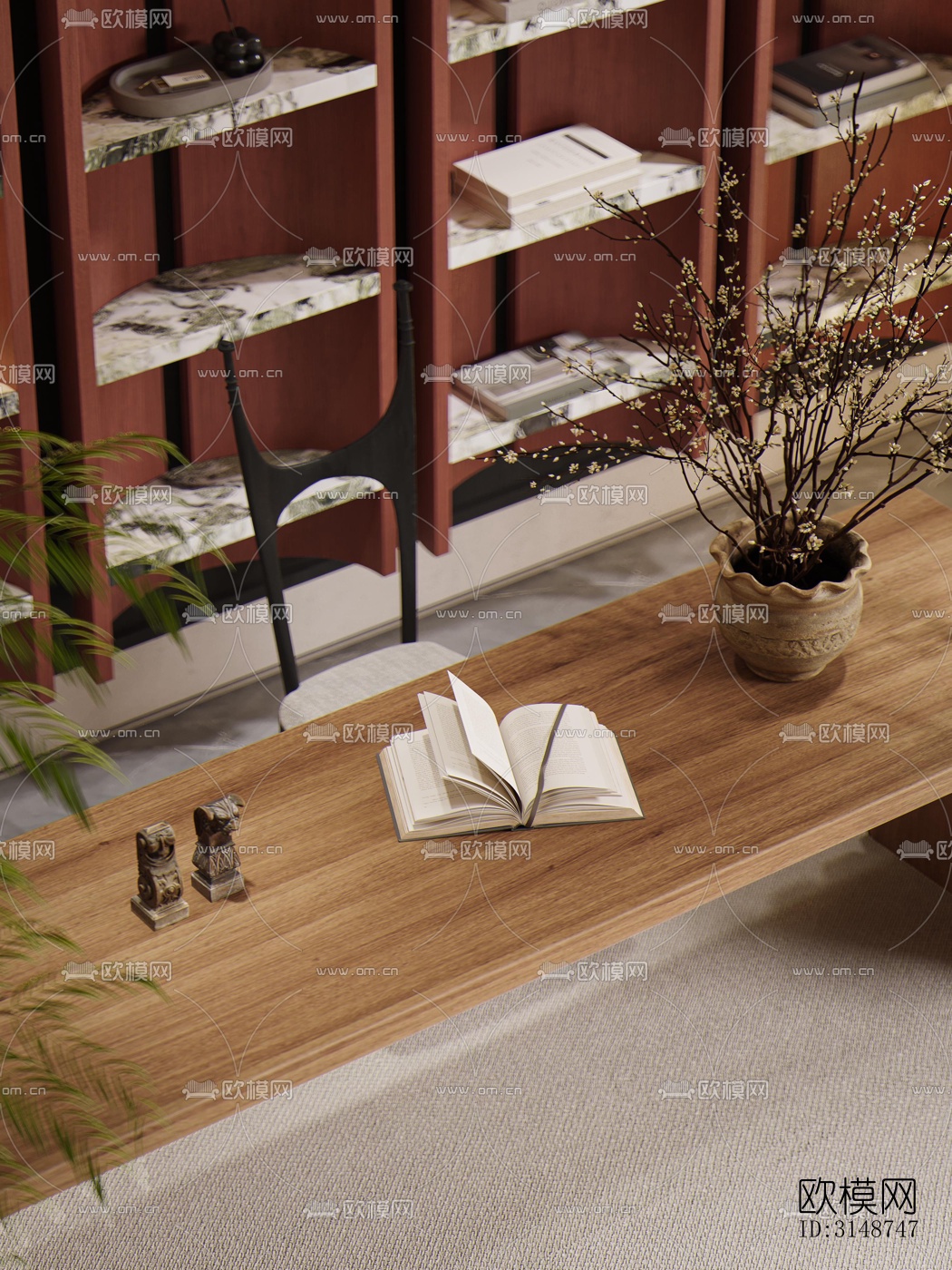 中古风平层效果图下载（渲染图1）