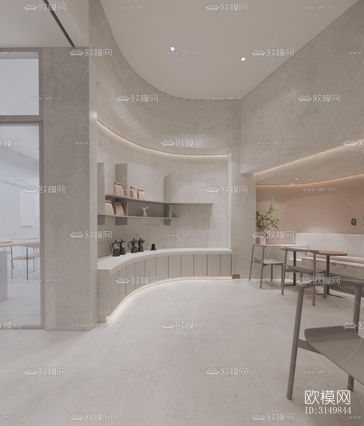 现代咖啡奶茶效果图下载（渲染图13）