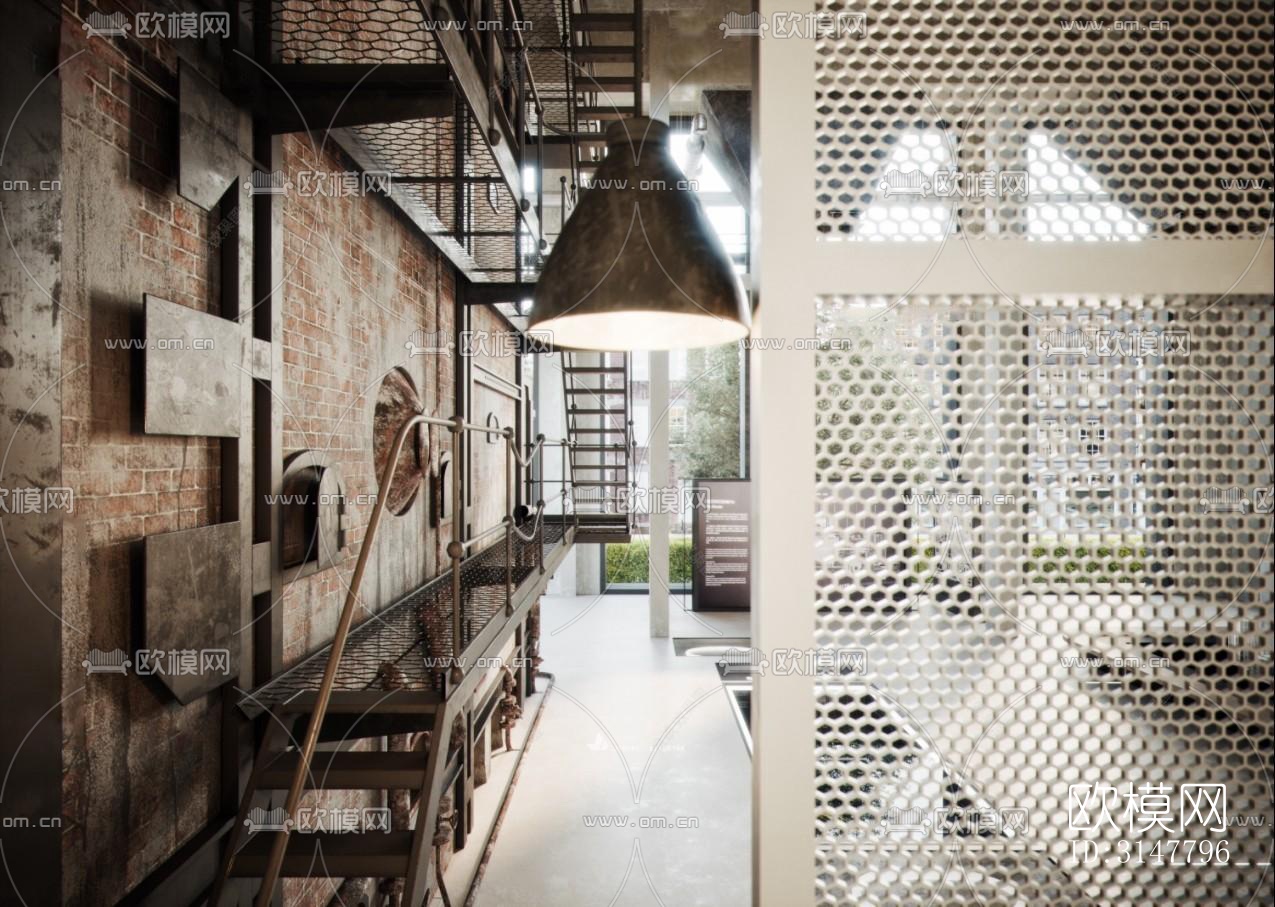 工业风售楼处效果图下载（渲染图2）
