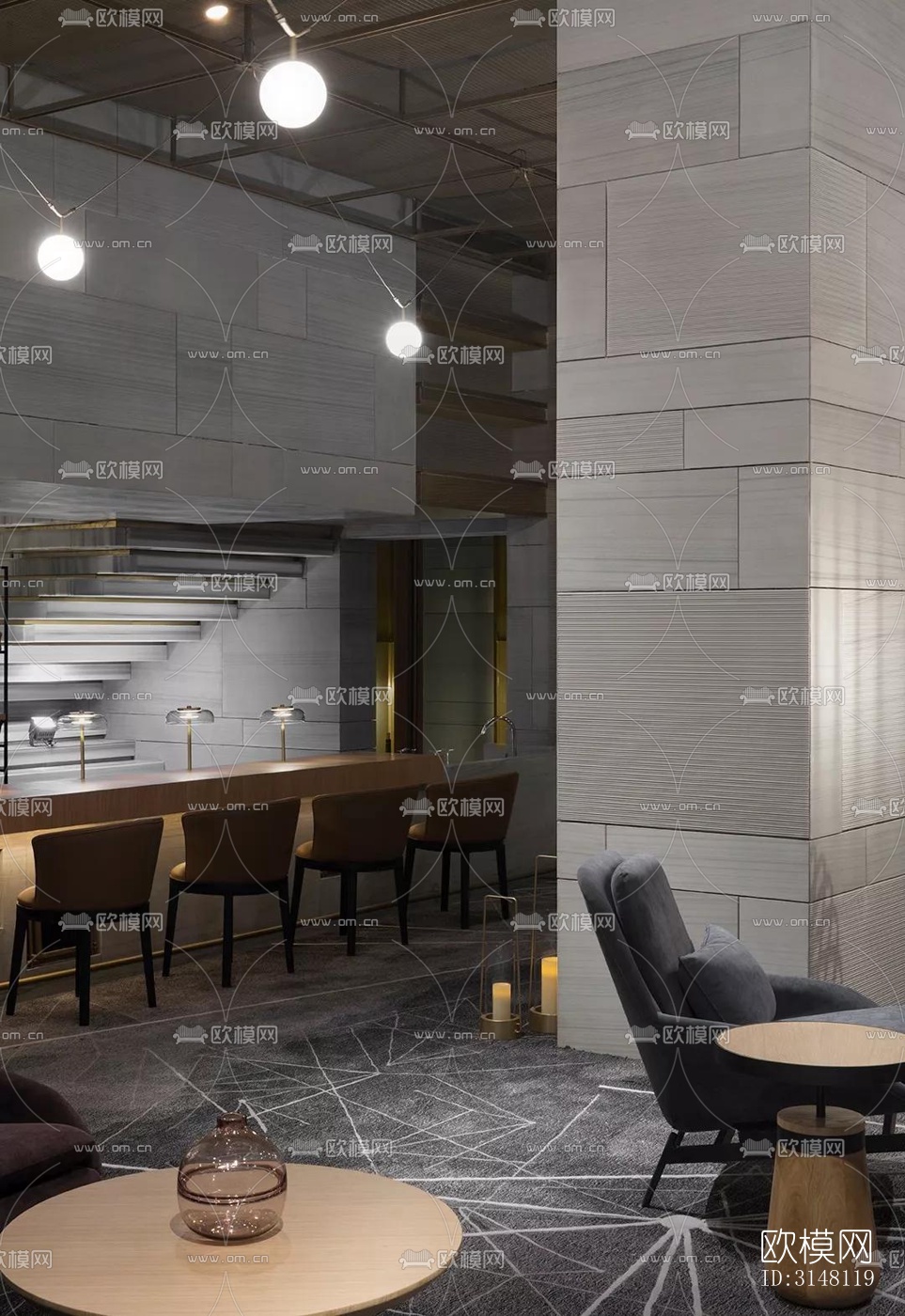 现代酒店民宿效果图下载（渲染图5）