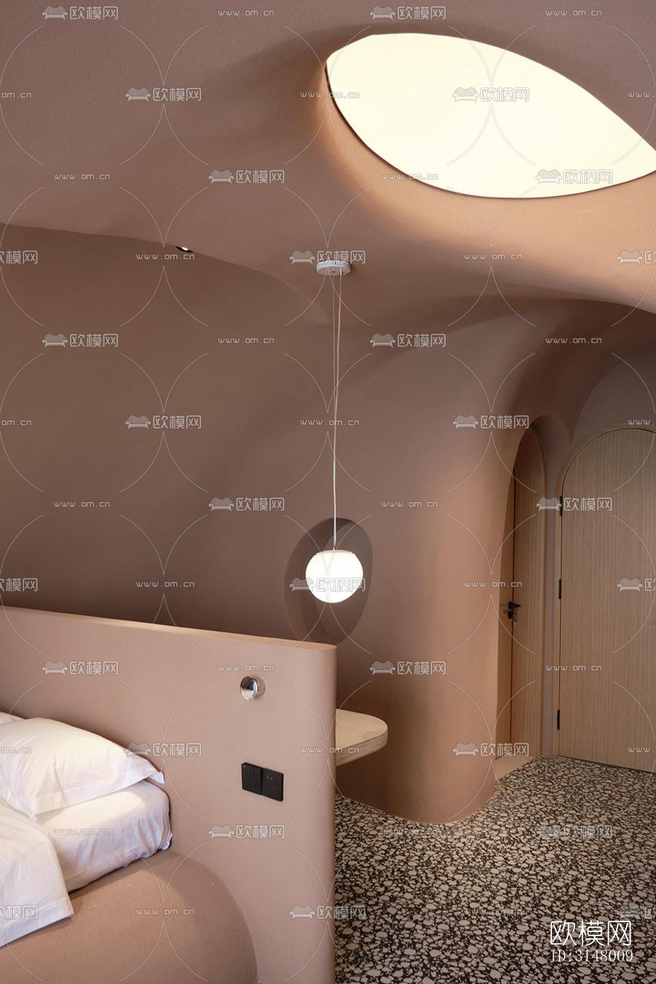 奶油风酒店民宿效果图下载（渲染图13）