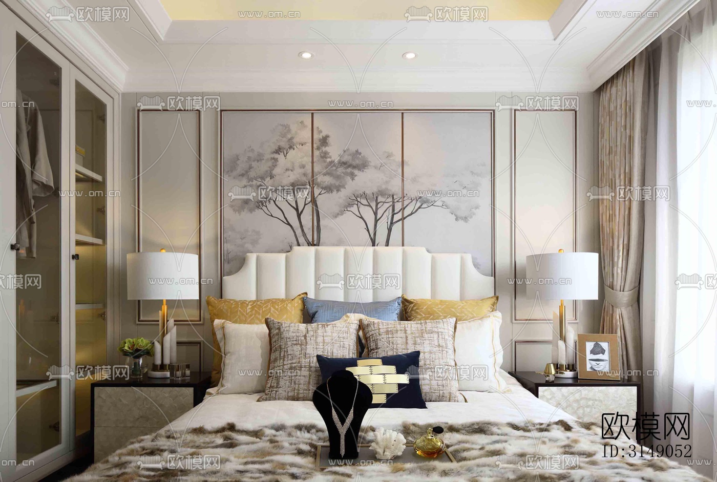 欧式平层效果图下载（渲染图10）