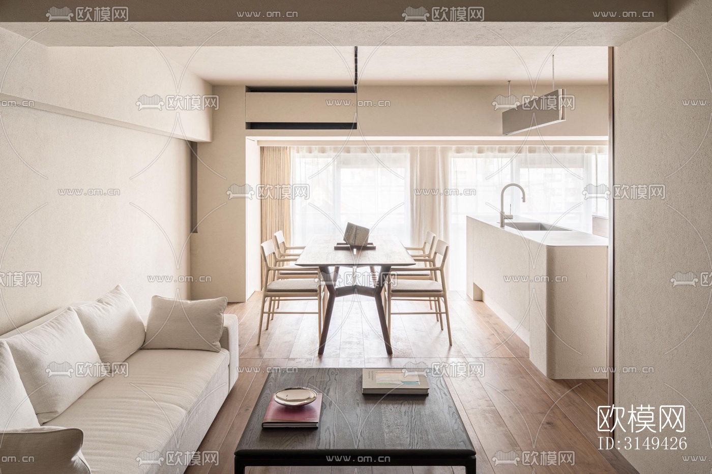 现代平层效果图下载（渲染图14）