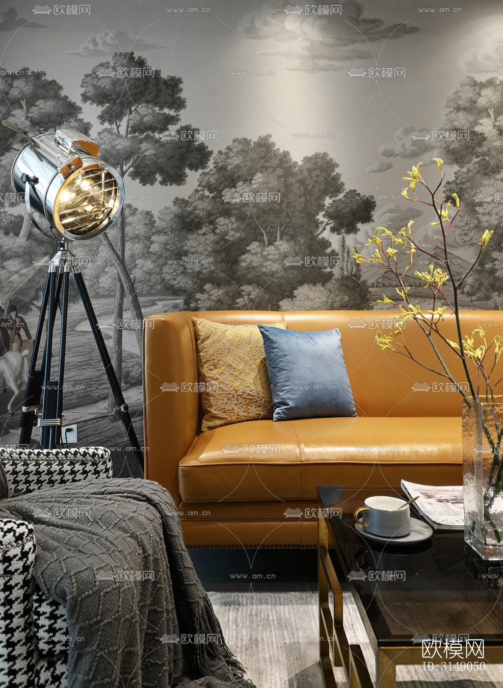 欧式平层效果图下载（渲染图6）