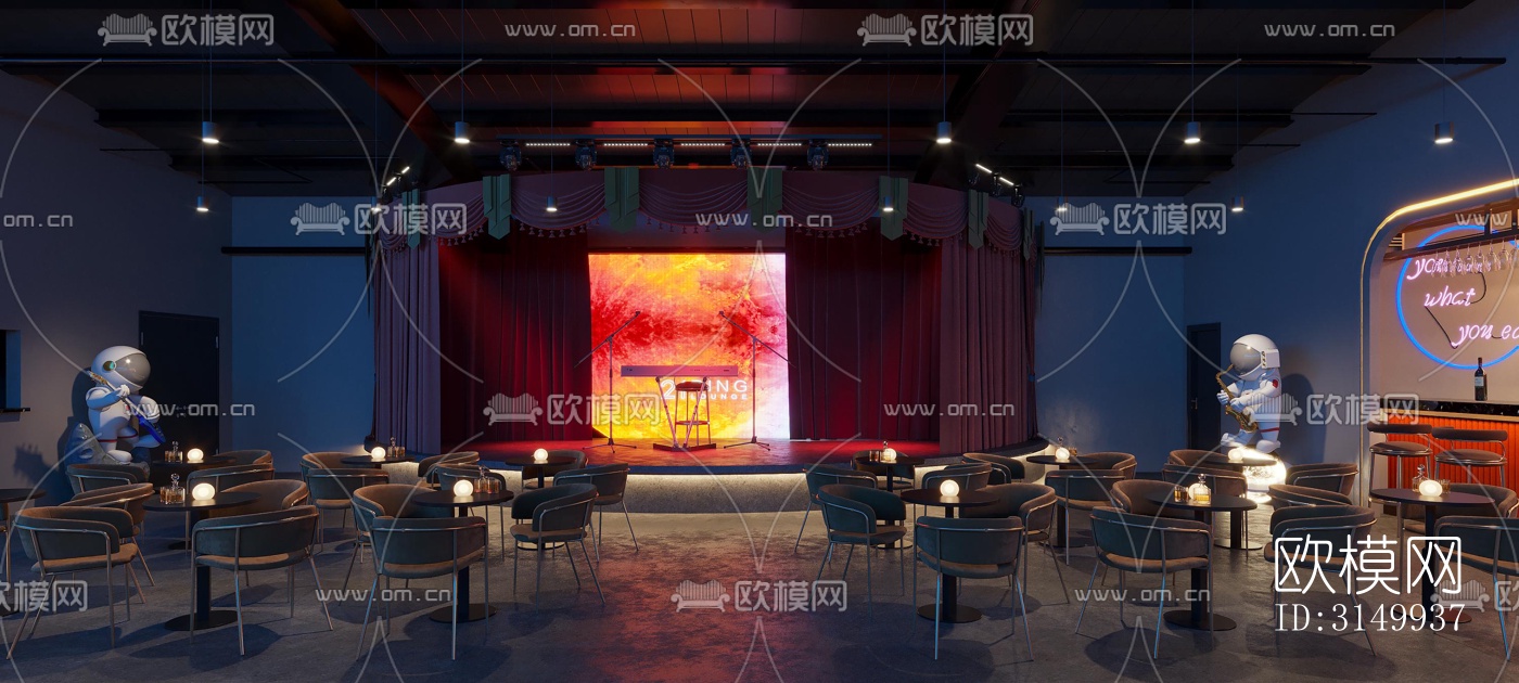 现代火锅烤肉效果图下载（渲染图4）