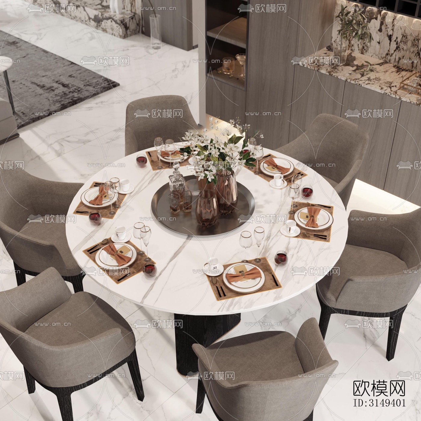 现代平层效果图下载（渲染图2）