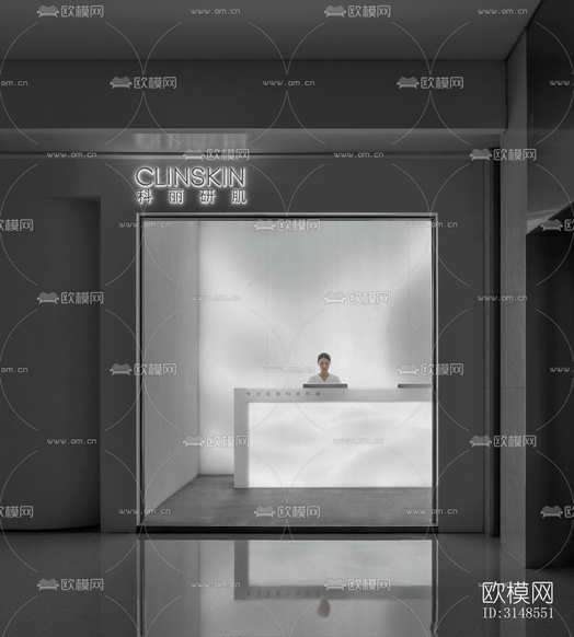 高级灰美容院效果图下载(渲染图1)