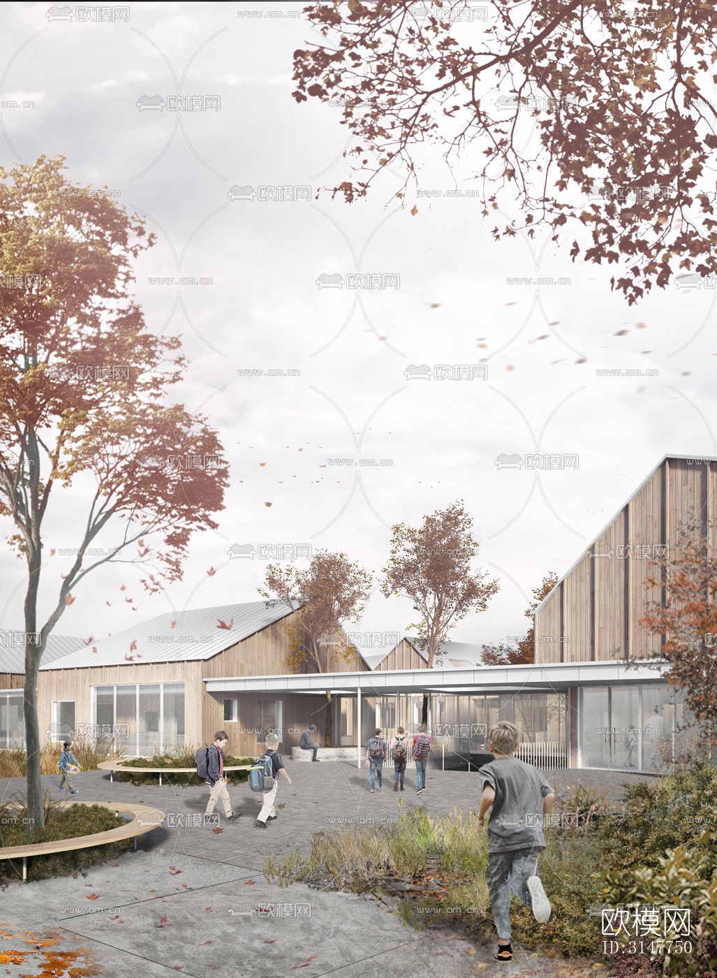 现代图书馆效果图下载（渲染图3）