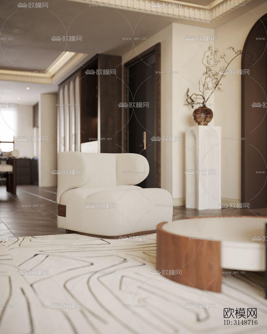 中古风平层效果图下载（渲染图7）