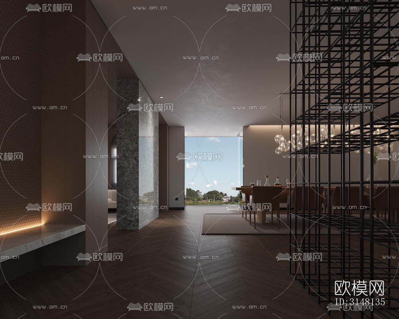 现代酒店民宿效果图下载（渲染图6）