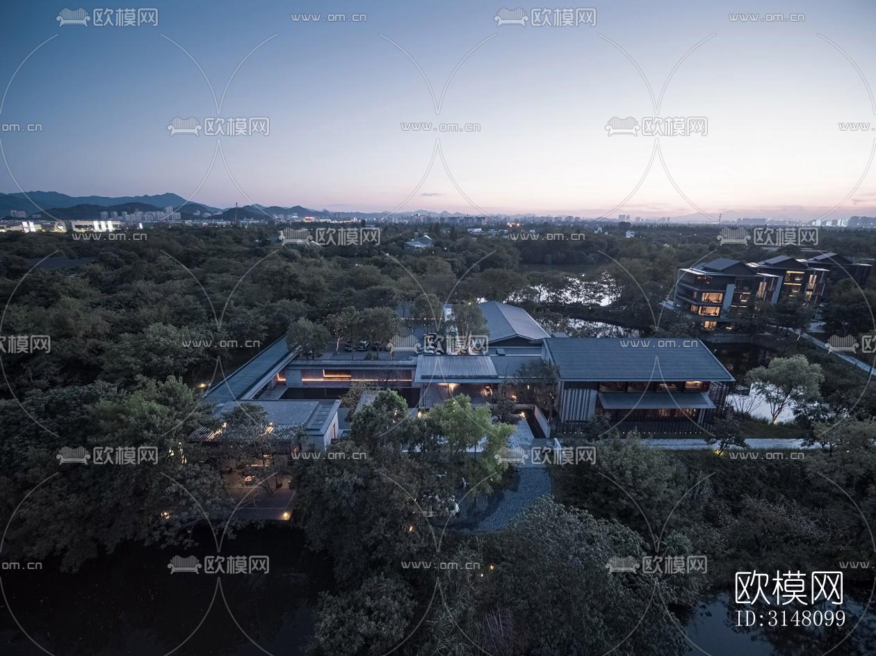 现代酒店民宿效果图下载（渲染图16）