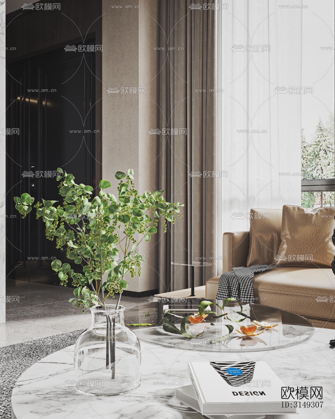 现代平层效果图下载（渲染图2）