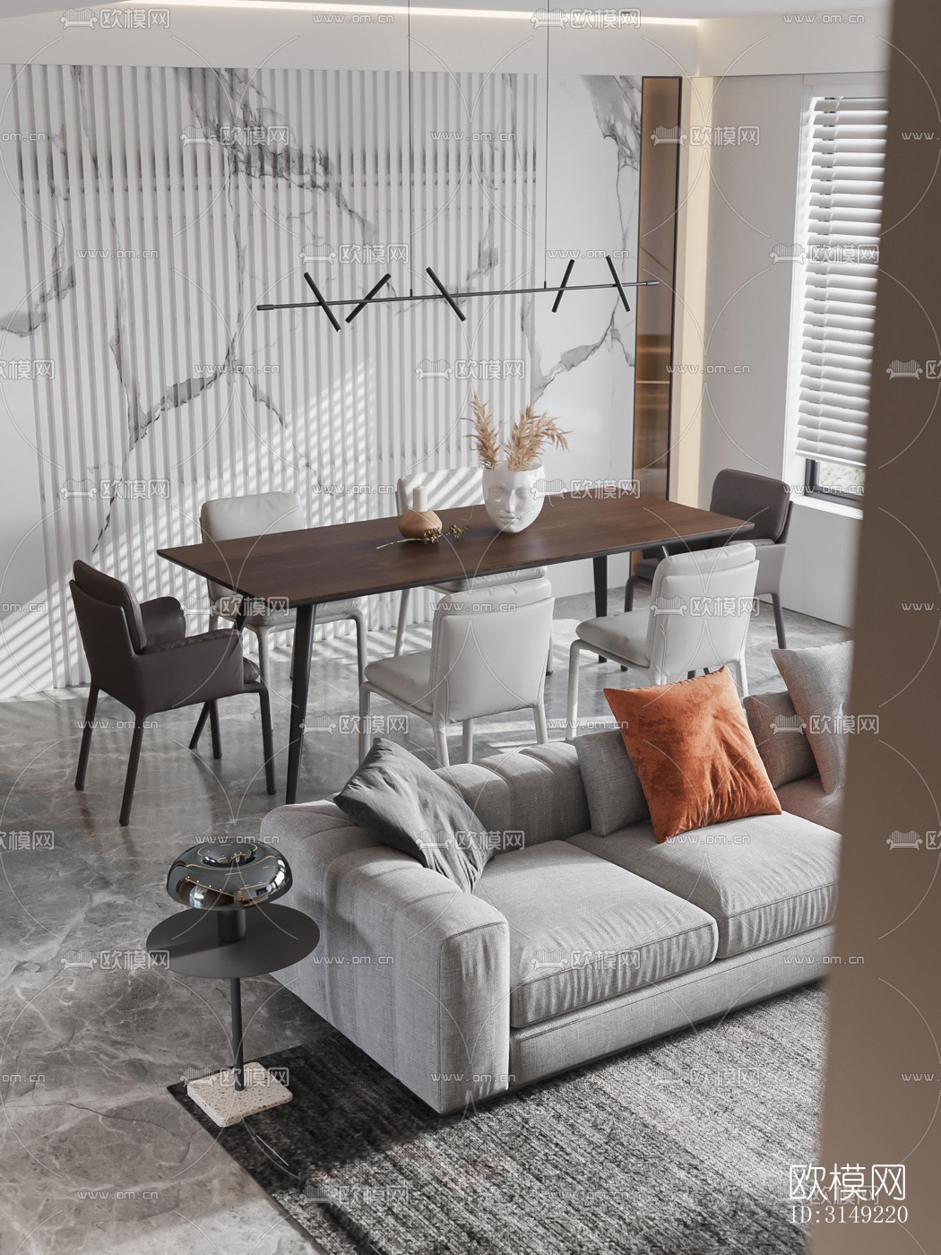 现代平层效果图下载（渲染图10）