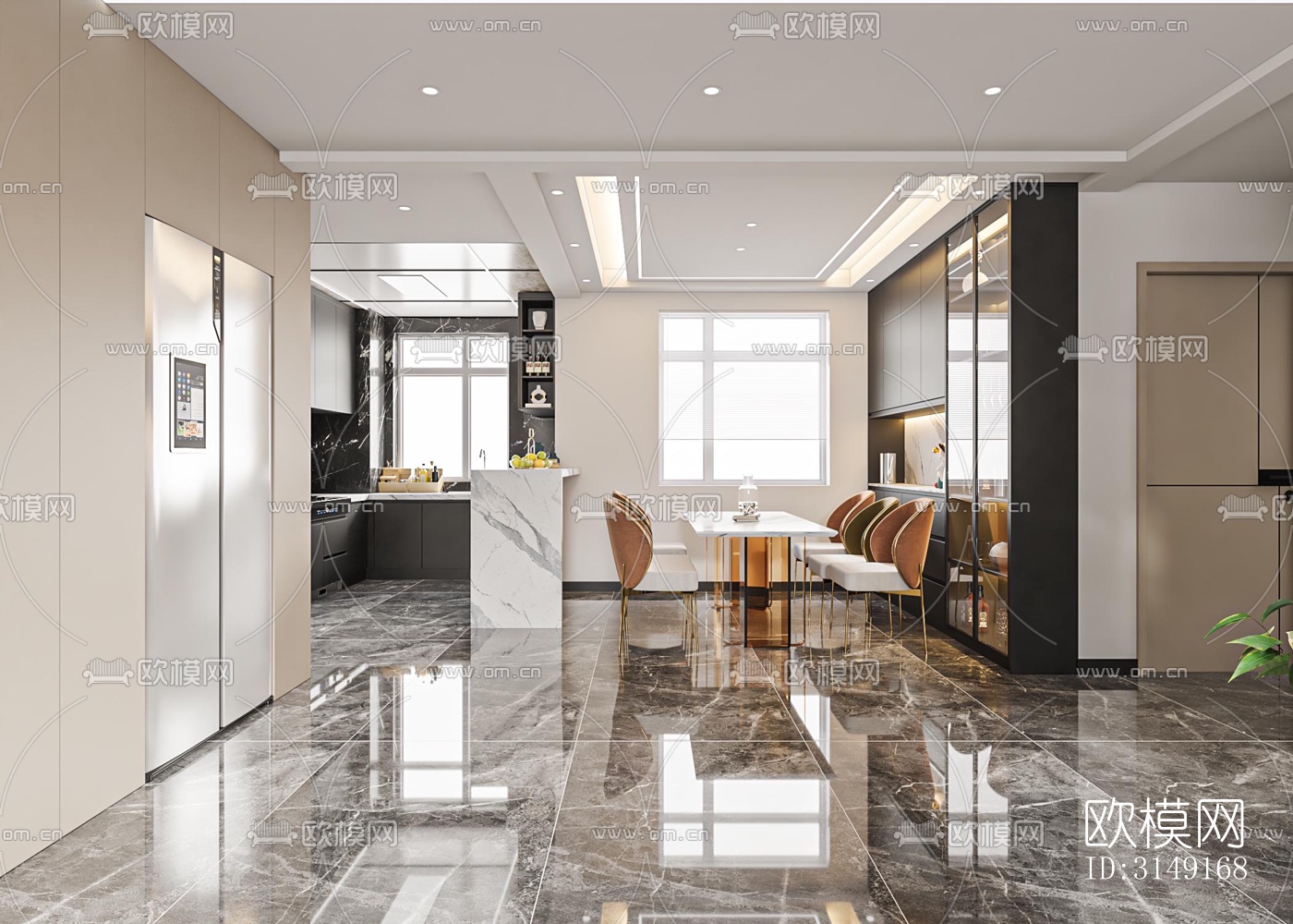 现代平层效果图下载（渲染图2）