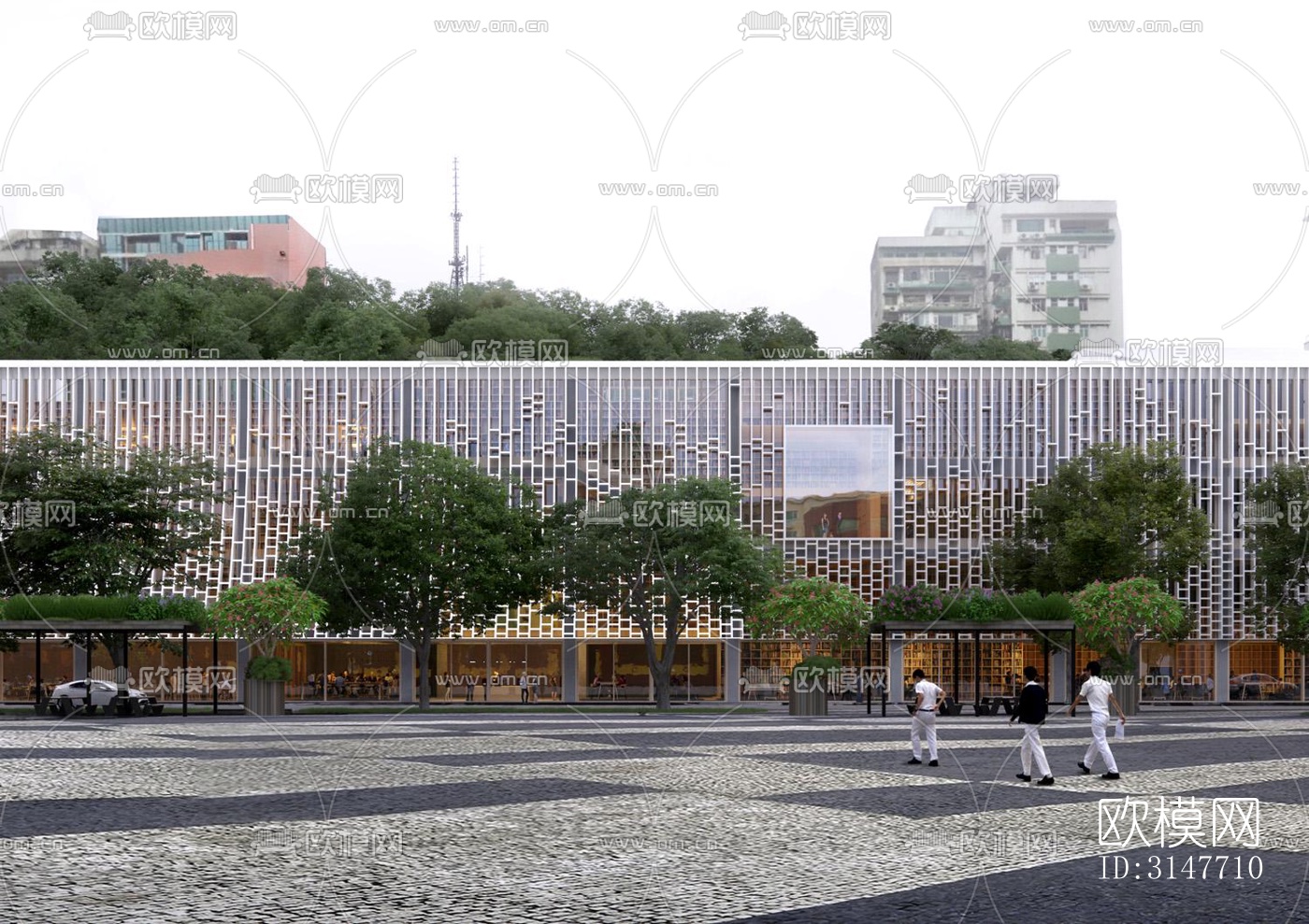 现代图书馆效果图下载（渲染图4）