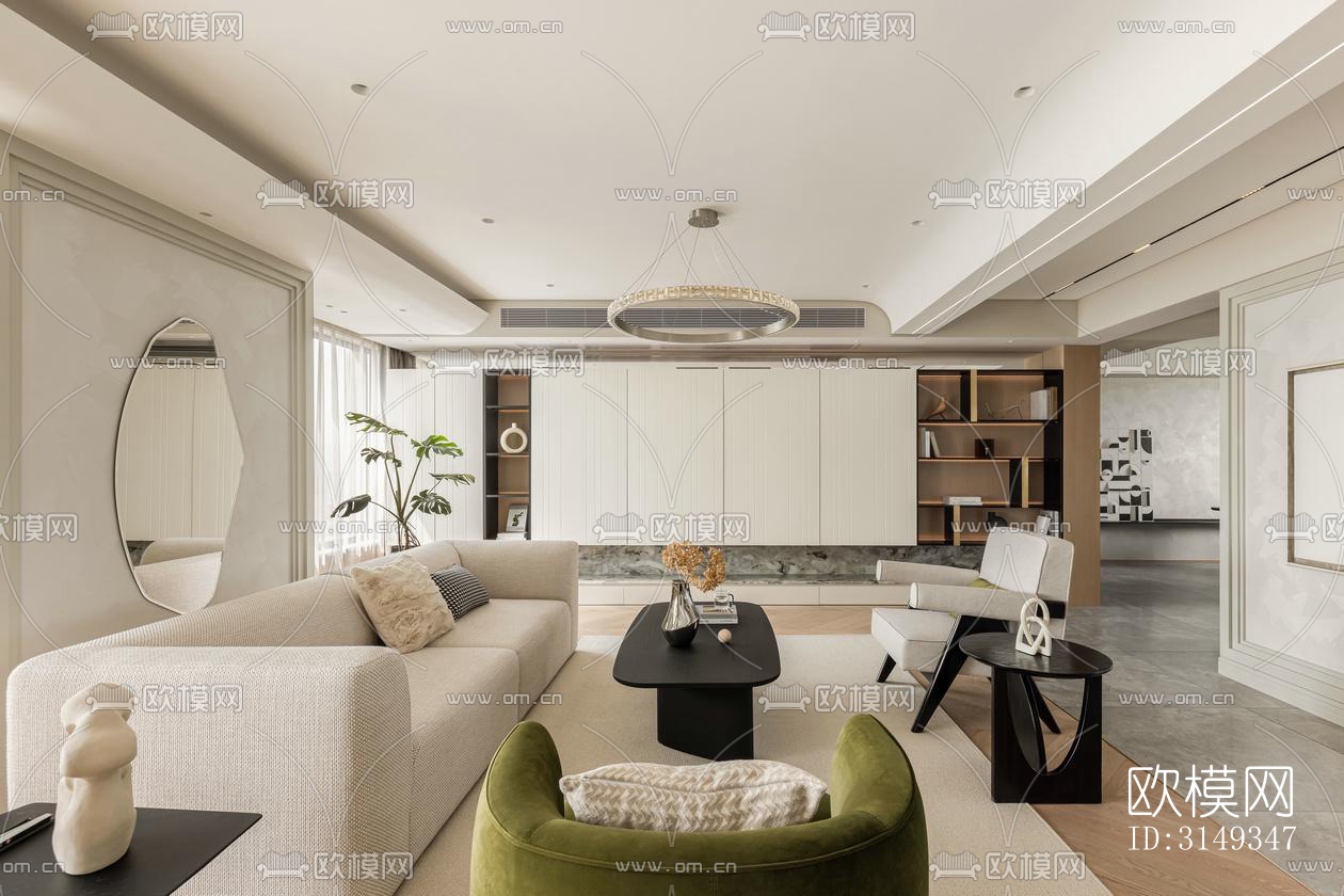 现代平层效果图下载（渲染图7）