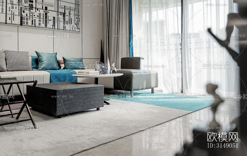 欧式平层效果图下载（渲染图10）