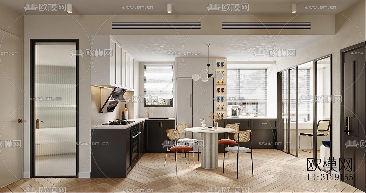 法式平层效果图下载（渲染图13）