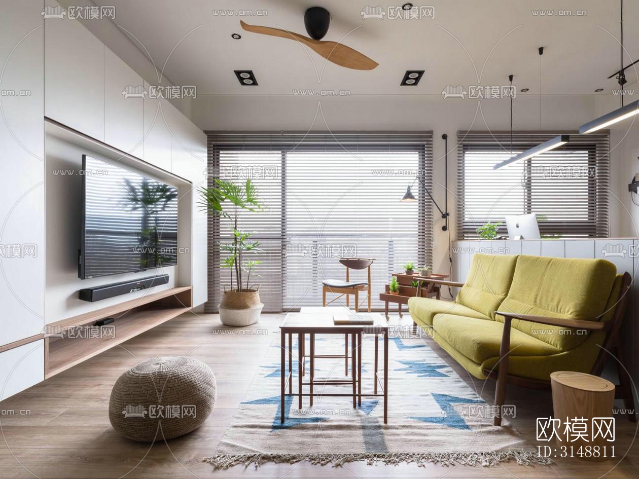 北欧平层效果图下载（渲染图3）