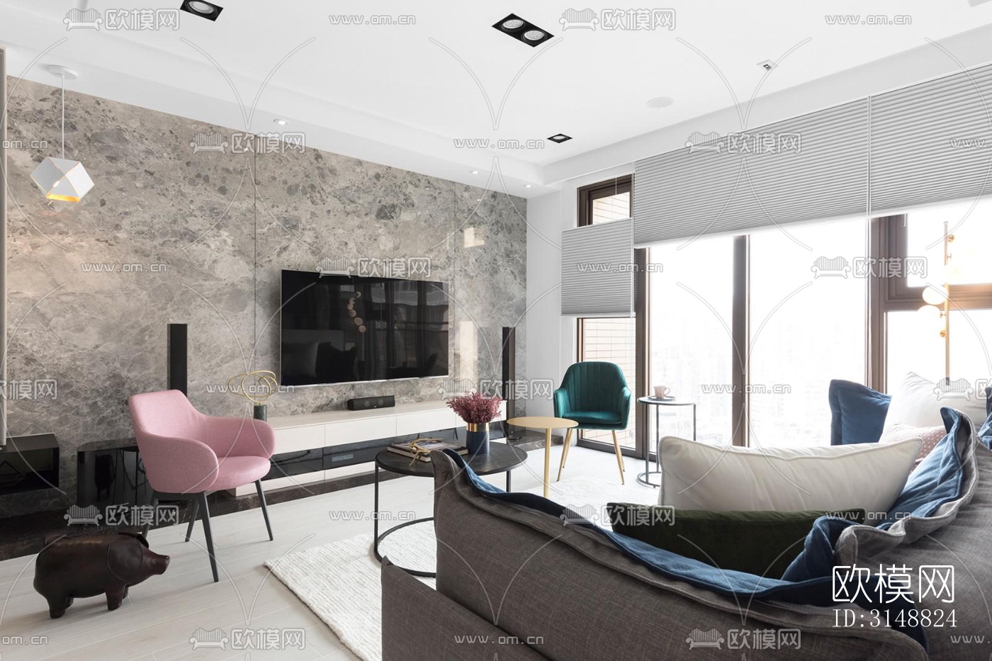 北欧平层效果图下载（渲染图6）