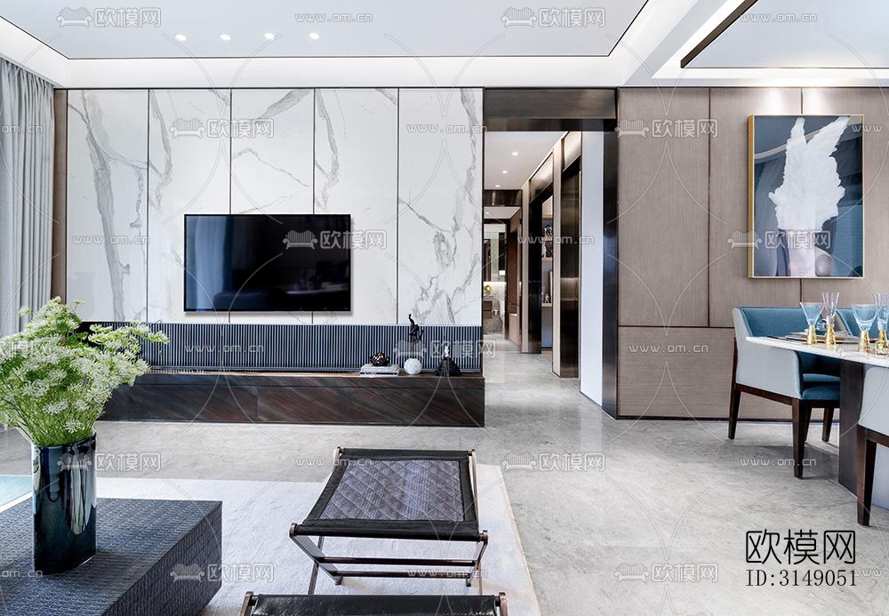 欧式平层效果图下载（渲染图6）