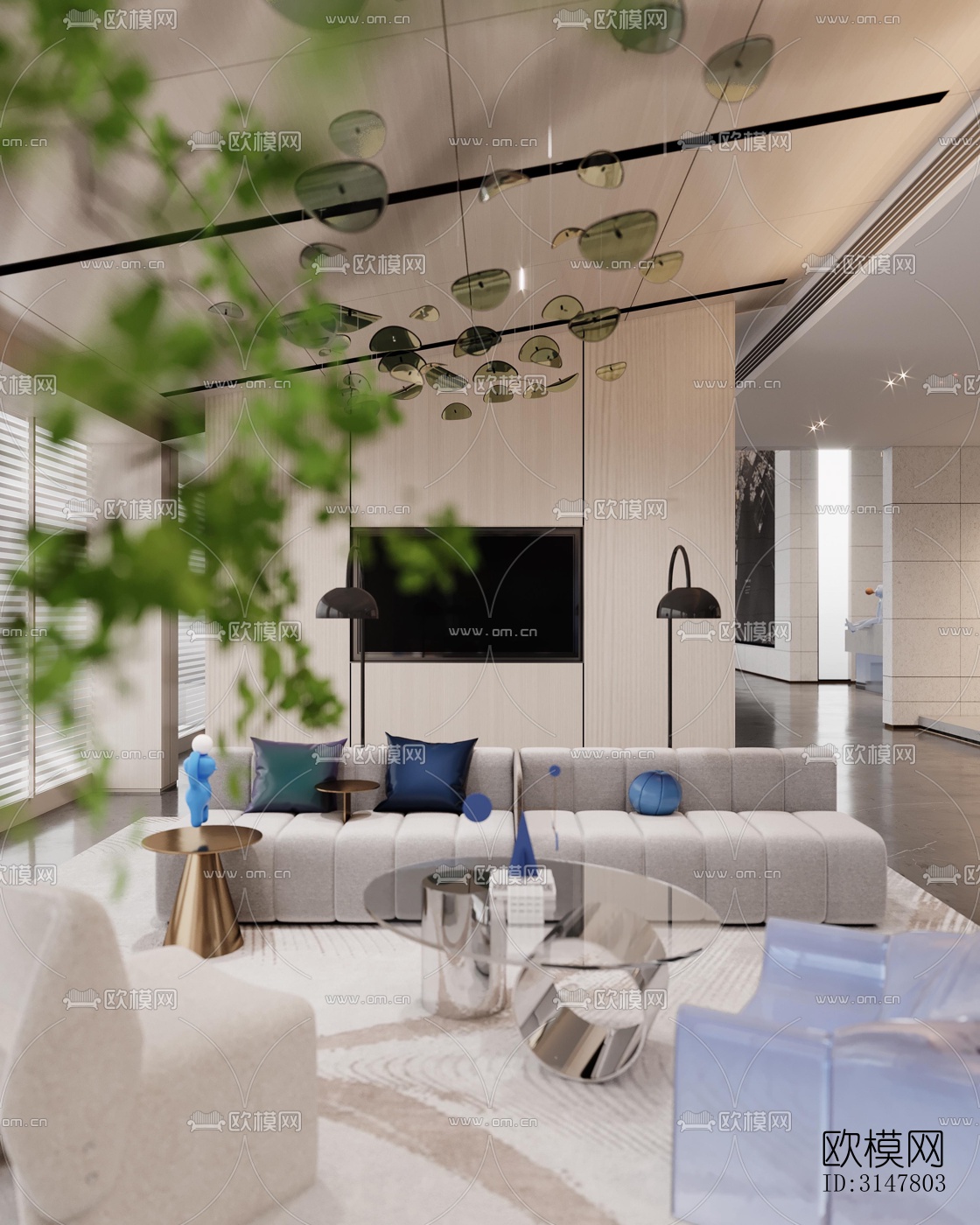 现代售楼处效果图下载（渲染图1）