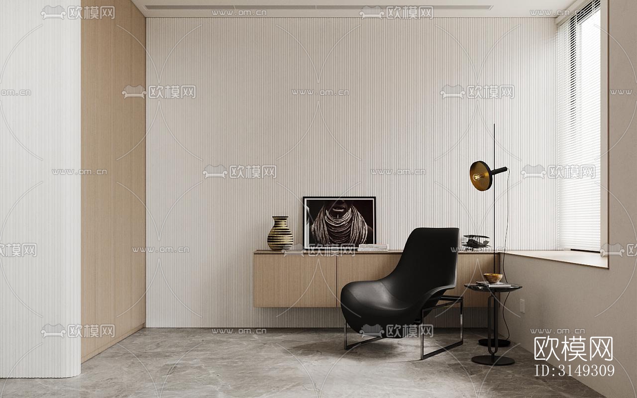 现代平层效果图下载（渲染图4）