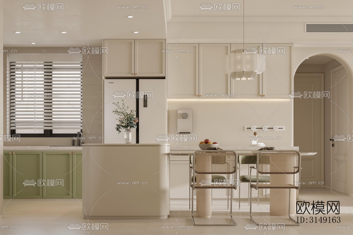 法式平层效果图下载（渲染图5）