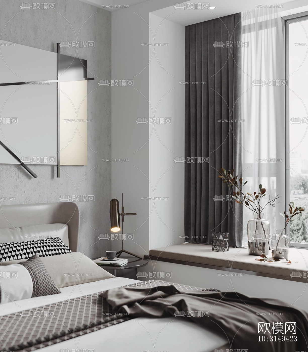 现代平层效果图下载（渲染图10）