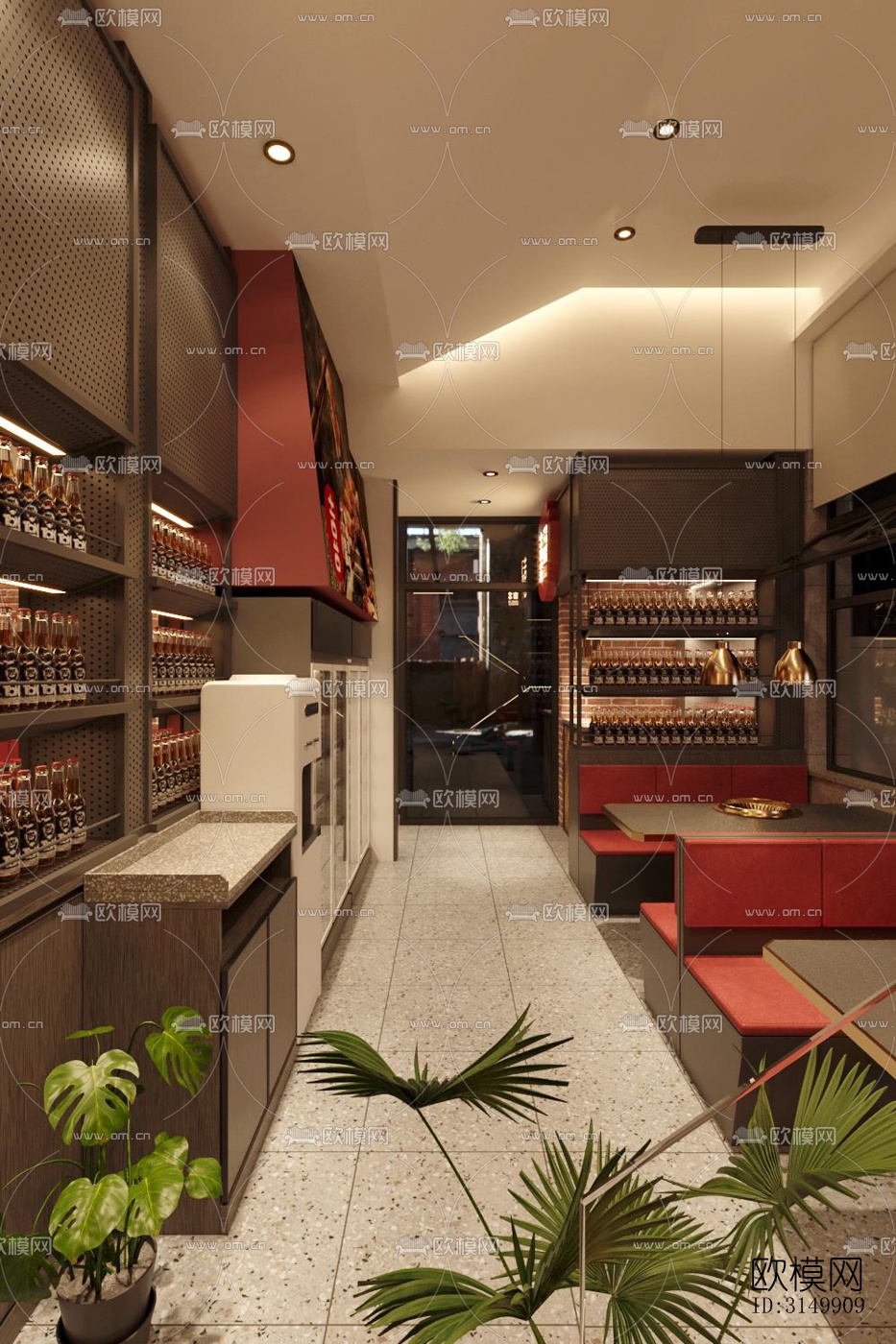 工业风火锅烤肉效果图下载（渲染图6）