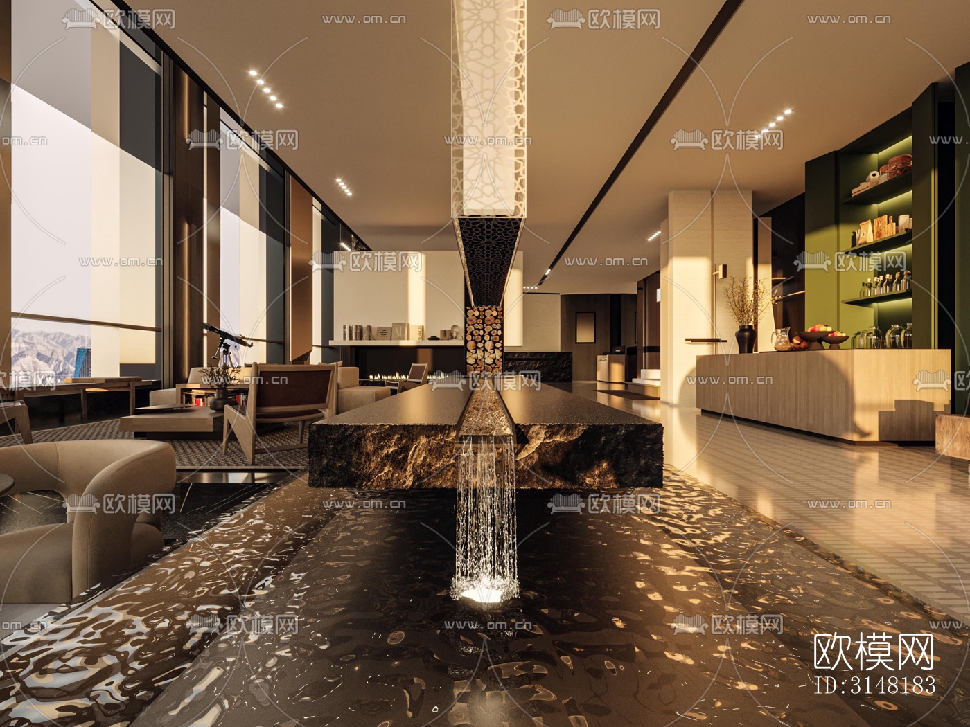 现代酒店民宿效果图下载（渲染图7）