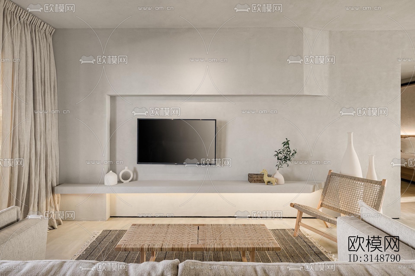 侘寂平层效果图下载（渲染图16）