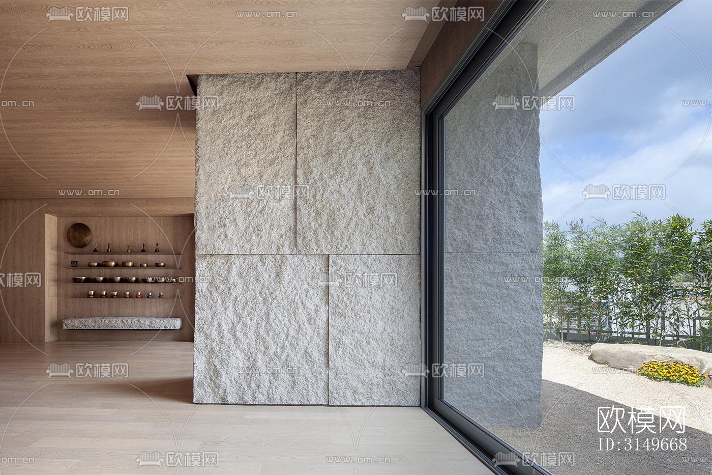 原木风健身房效果图下载（渲染图3）